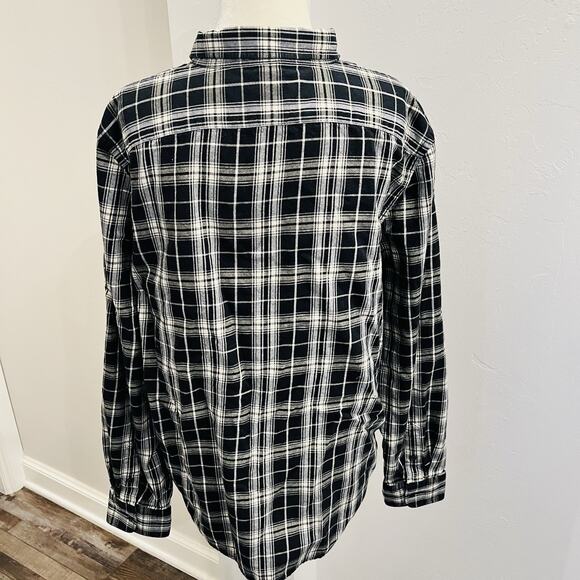 Chaps Women’s XL Black White Plaid Flannel Long Sleeve (A0129) - Picture 4 of 5